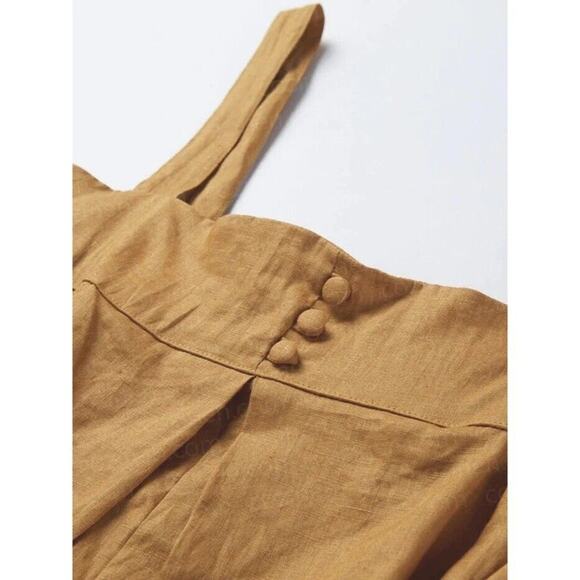 NEW Oversized Cotton Sleeveless Cotton Jumpsuit Adjustable Straps L Orange - Picture 6 of 12